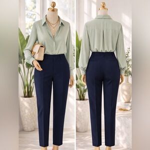 ✨ BRAND NEW!! Capsule Wardrobe- Classic High-Waist Navy Dress Pants